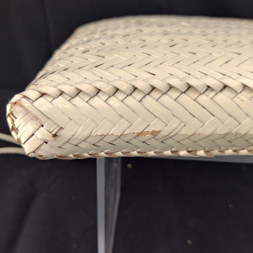 Vintage Lord & Taylor Woven Straw Crossbody Bag – Minimal Summer Clutch - Picture 6 of 14